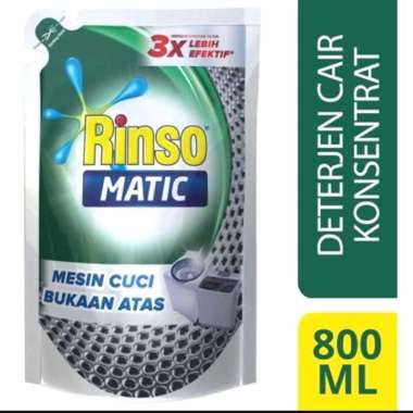 Promo Harga Rinso Detergent Matic Liquid Top Load + Molto 800 ml - Blibli
