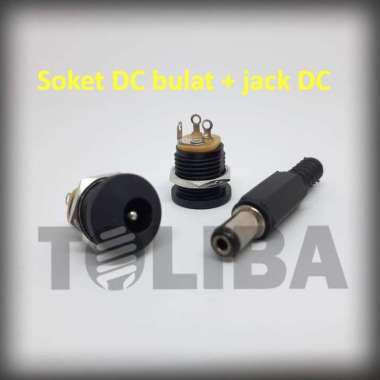 jack dc male dan soket dc bulat drat / connector dc bulat in female