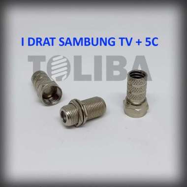 jack I drat penyambung kabel tv antena / konektor i drat besi RG6 + 5c