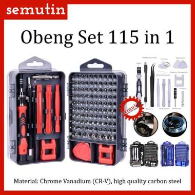 Obeng Set 115 in 1 / Multifungsi Alat Bongkar Hp Smartphone Laptop PC / Reparasi Precision Tools Mer