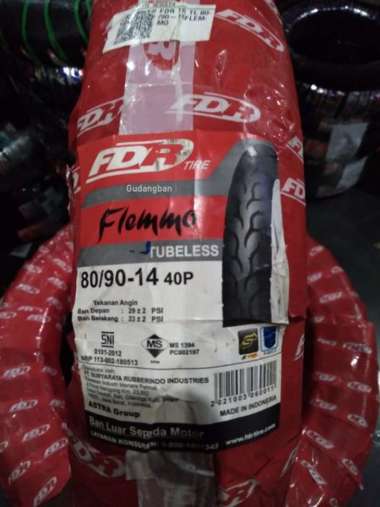 FDR Flemmo 80 90 14 Tubeless Ban luar Motor Matic Beat Vario FREE PENTIL BARU