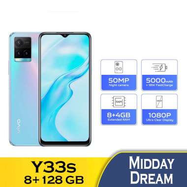 Vivo Y33S 8/128 GB SMARTPHONE GARANSI RESMI MIDDAY DREAM