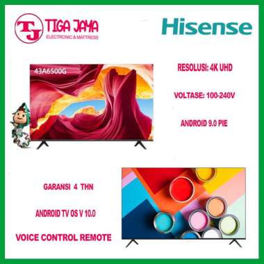HISENSE 43A6500G LED TV SMART TV ANDROID UHD 4K BEZELESS 43A6500 43A65 HISENSE 43A6500G LED 4K SMART