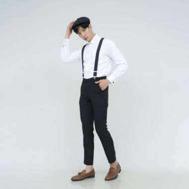 Suspender Tali Jojon Karet ikat pinggang pria dewasa besar A06 Navy