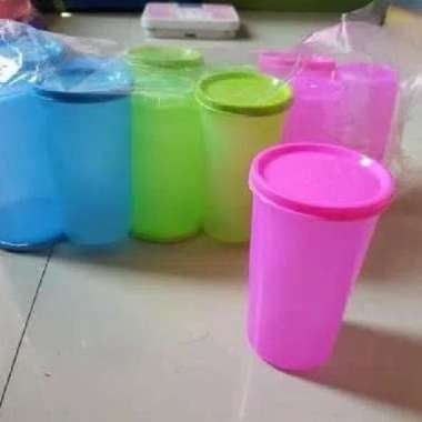 gelas plastik anti tumpah tinggi - botol anti pecah - gelas tutup kare