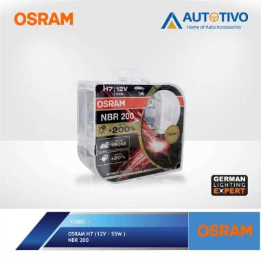 OSRAM Lampu Mobil Halogen NBR H7 +200 Laser Next Generation