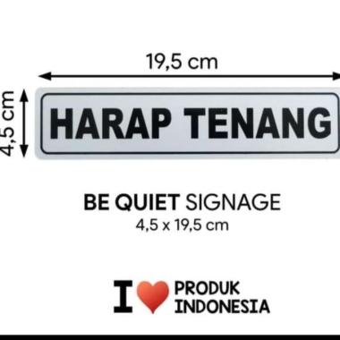 Simbol Be Quiet - Sticker Simbol Harap Tenang Alumunium