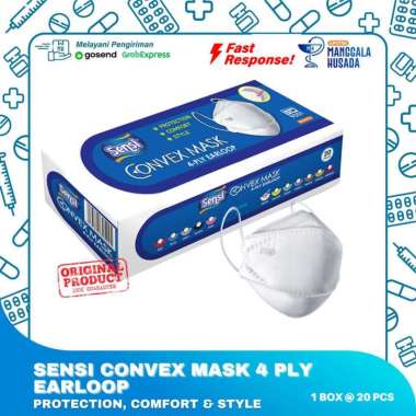 SENSI CONVEX MASK 4 PLY EARLOOP - PUTIH