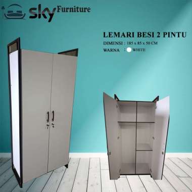 Lemari pakaian 2 Pintu rangka besi