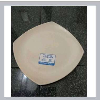 Piring Kecil Segi Kotak Melamin Tebal Premium Onyx Asli 6.5" Wadah Piring Sushi Saji Sayur Lauk Kue 