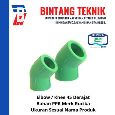Elbow / Knee PPR 3/4" inch (25 mm) Rucika 45 Derajat PPR