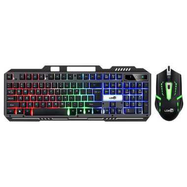 LDKAI Gaming Keyboard LED with Mouse - 828 Hitam