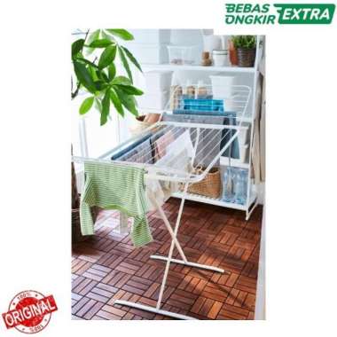 Jemuran Baju Lipat Bahan Besi AntiKarat Kokoh Kuat Minimalis_Putih