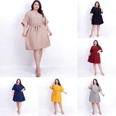 Dress Polos Jumbo Bigsize Wanita 032 LD 124cm XXL XXXL OVERSIZE GAUN BAJU HAMIL BUMIL PESTA KERJA KA