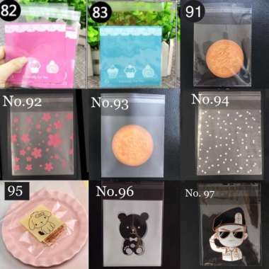 PC10 Plastik Perekat Roti, Bolu, kue cookies, macaron 10*10 OPP NO.82