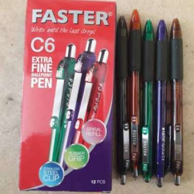 Pulpen - Pena Faster C6 - Pen Faster C6 Hitam