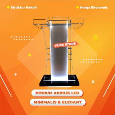 Podium Akrilik LED PD21, Mimbar Minimalis Akrilik LED
