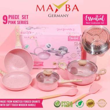 PANCI SET GOHAPPY 9 PCS KOREAN PAN GRANIT KOREA PASTEL ORIGINAL100% M. JERMAN PINK