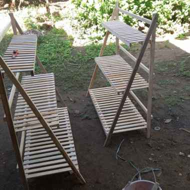 rak bunga kayu 3 susun tanaman