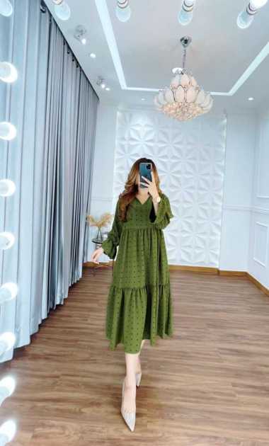 Midi Olla Dress by DST Collection Original | Pakaian Pakain Baju Dres Tunik Fashion Wanita Perempuan