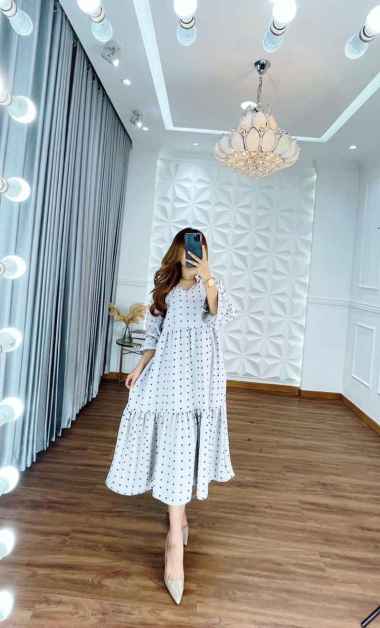 Midi Olla Dress by DST Collection Original | Pakaian Pakain Baju Dres Tunik Fashion Wanita Perempuan