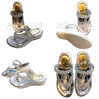 Sendal Sandal Wedges Glitter Anak Cewek Perempuan 34