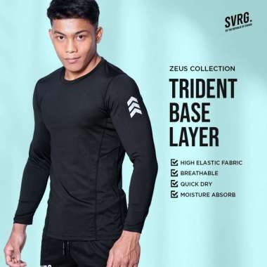 Svarga Trident Long Sleeve - Baselayer Pria - Manset Baju Olahraga S