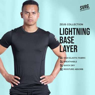 Svarga Lightning Basic Tee - Base Layer Pendek - Baju Olahraga Pria XL