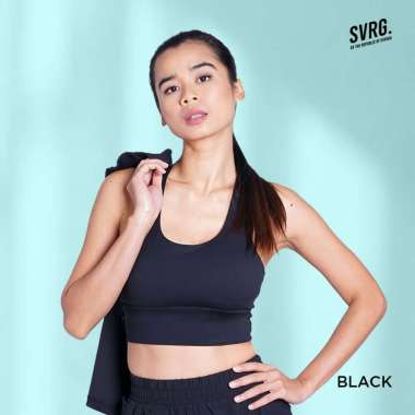 Svarga Hestia Sport Bra - Yoga Bra Olahraga Wanita - Seamless M Hitam