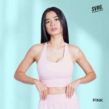 Svarga Hestia Sport Bra - Yoga Bra Olahraga Wanita - Seamless XS Merah Muda