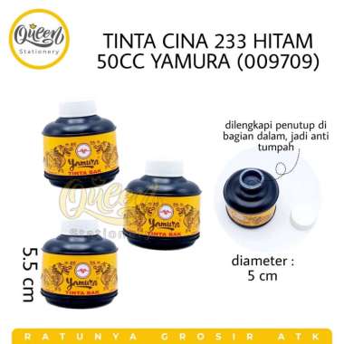 1 PCS TINTA CINA 233 HITAM 50CC YAMURA / TINTA BAK / TINTA KALIGRAFI (009709)