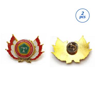 Mulyocreative PPNI Model Bendera Pin Bros [2 pcs] Emas