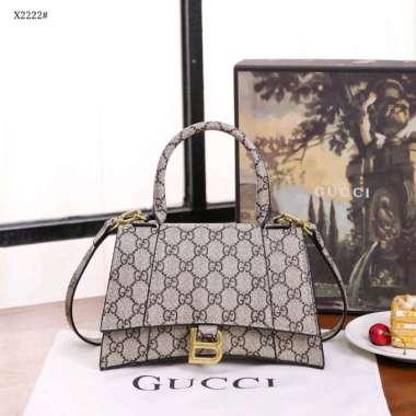 Gucci X Balenciaga Hourglass XS Top Handle Bag With Chain 👜 Kode X2222#