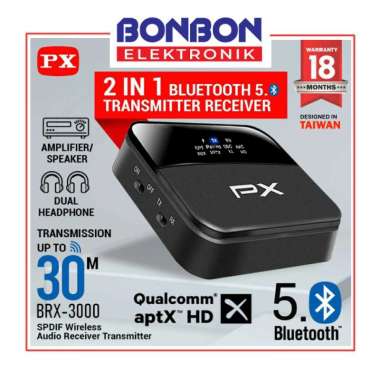 Receiver Bluetooth Transmitter Audio 5.0 HD stereo 2in1 PX BRX-3000