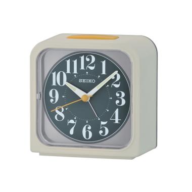 SEIKO QHK048 Analog Lumibrite Quiet Sweep Alarm Clock White Black