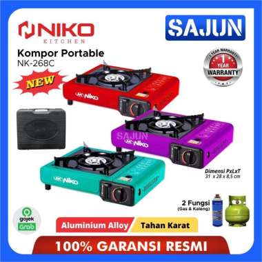 Kompor Portable Niko NK-268, Dual Fungsi Gas LPG + Butana, Aman & Mudah Dibersihkan