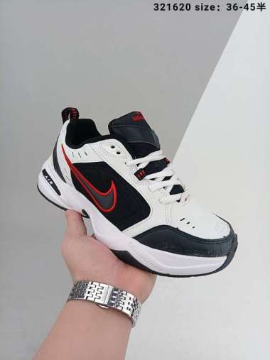 nike air monarch iv white black