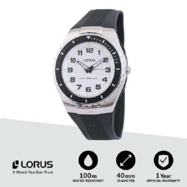 Jam Tangan Sport Analog LORUS R2333LX-9 White Dial Green Original