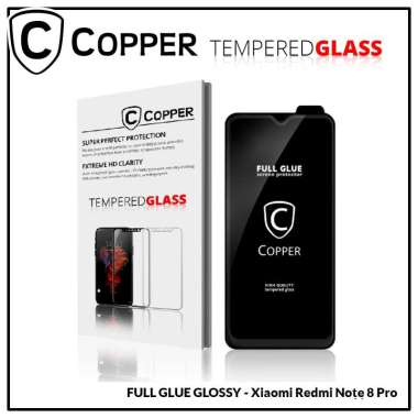 Copper Indonesia Glossy Tempered Glass Screen Protector for Xiaomi Redmi Note 8 Pro [Full Glue] - Hi