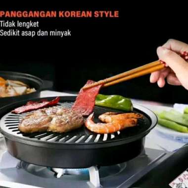 Ultra grill pan anti lengket Korean BBQ alat panggang grill pan