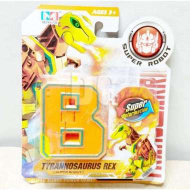 SUPER Robot Angka Abjad 607 ABCD Besar Huruf Transform Robot Dino Dinosaurus