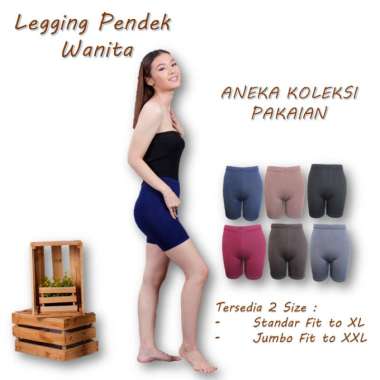 Celana Legging Pendek Stretch Wanita Perempuan / Celana Daleman Rok Cewek Ukuran Standar Dan Ukuran 