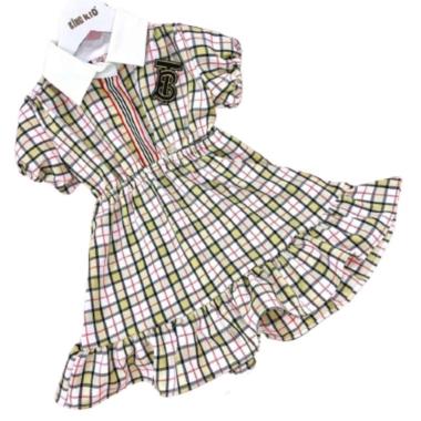 King Kid Dress Plaid Ruffle/Dress Anak Perempuan 4 tahun