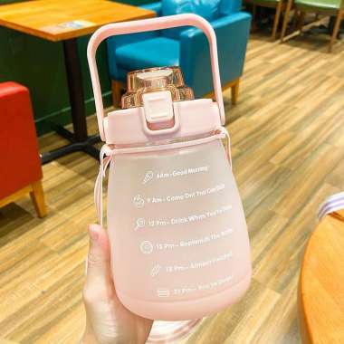 Botol Minum Yibenz / Botol Air 1.4 Liter Jumbo / Tumblr Air Motivas PINK