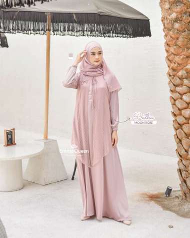 EmmaQueen Gamis Muslim Cardigan - Dress Pritha S Moon Rose
