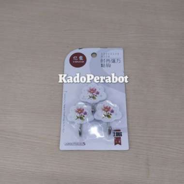 hook adhesive - gantungan baju tempel - hook dinding tempel - bentuk bunga bentuk bunga