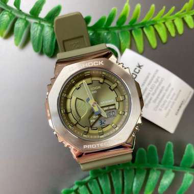 CASIO G-SHOCK Green Ion Plated Special Color Original Jam Tangan Wanita [GM 2100]