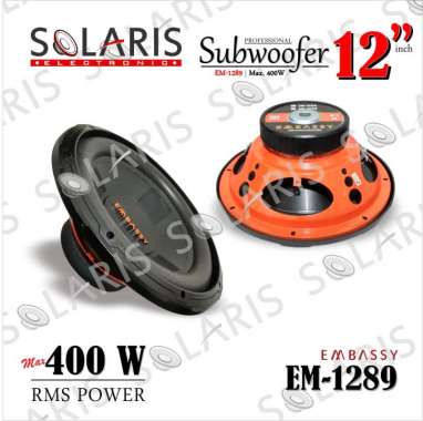 SUBWOOFER 12 Inch DOUBLE COIL EMBASSY EM-1289