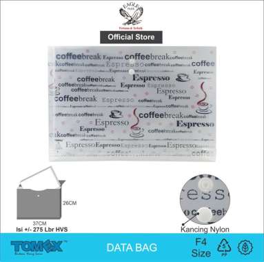 TOMEX Map Plastik Kancing Motif ESPRESSO F4 / Map Plastik / Map / Map File/ File Folder / Data Bag T