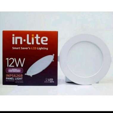 in lite lampu led panel 12 watt bulat IB(tanam) cahaya putih